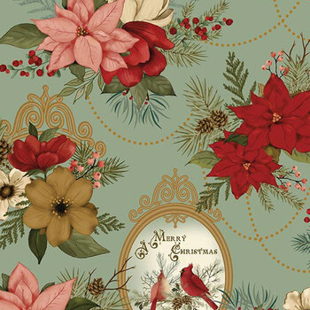 Christmas Greetings CD17660-SPRUCE by Sandy Gervais for Riley Blake Designs, Image