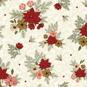 Christmas Greetings CD17661-CREAM by Sandy Gervais for Riley Blake Designs, Image