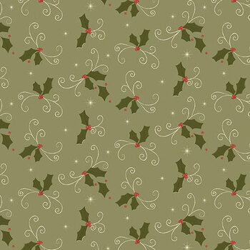 Christmas Greetings C17663-SPRUCE by Sandy Gervais for Riley Blake Designs, Image
