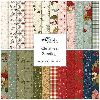 Christmas Greetings  24 FQ Set by Sandy Gervais for Riley Blake Designs, Image