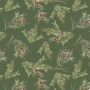 Holiday Spirit CD17464-GREEN by Lisa Audit for Riley Blake Designs, Image