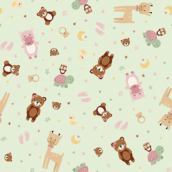 Baby Girl Flannel F17501-MINT by Lori Whitlock for Riley Blake Designs, Image