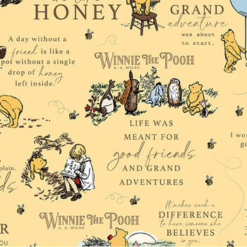 Winnie the Pooh Flannel F17502-SUNSHINE by Echo Park Paper Co. for Riley Blake Designs, Image