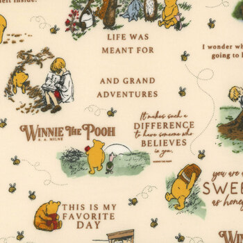 Winnie the Pooh Flannel F17502-CREAM by Echo Park Paper Co. for Riley Blake Designs