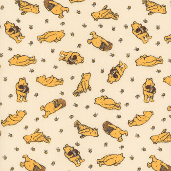Winnie the Pooh Flannel F17503-CREAM by Echo Park Paper Co. for Riley Blake Designs