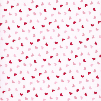 Seasonal Basics C761-WHITE Heart Toss by Christopher Thompson for Riley Blake Designs