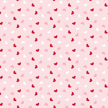 Seasonal Basics C761-PINK Heart Toss by Christopher Thompson for Riley Blake Designs, Image