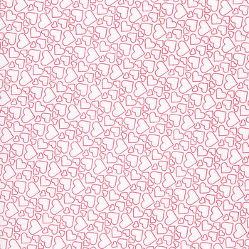 Seasonal Basics C762-WHITE Heart Outlines by Christopher Thompson for Riley Blake Designs
