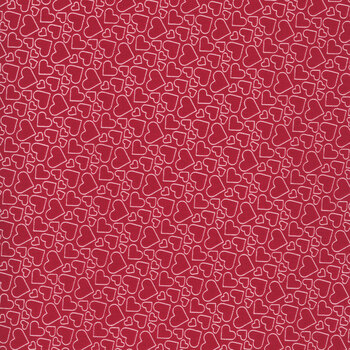 Seasonal Basics C762-RED Heart Outlines by Christopher Thompson for Riley Blake Designs