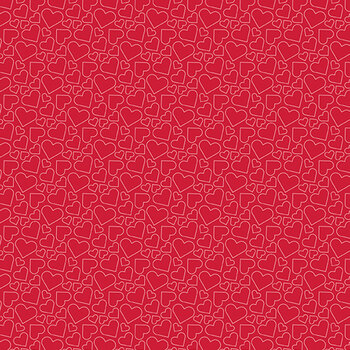 Seasonal Basics C762-RED Heart Outlines by Christopher Thompson for Riley Blake Designs, Image
