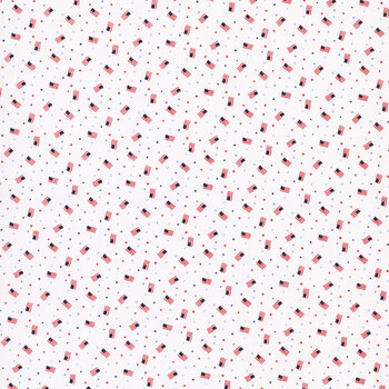 Seasonal Basics C767-WHITE Grand Ol' Flag by Christopher Thompson for Riley Blake Designs