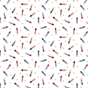 Seasonal Basics C769-WHITE Pop Boom Bang by Christopher Thompson for Riley Blake Designs, Image