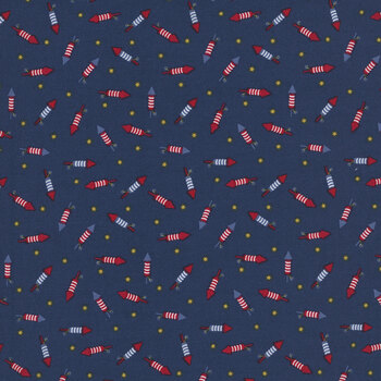 Seasonal Basics C769-NAVY Pop Boom Bang by Christopher Thompson for Riley Blake Designs