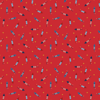 Seasonal Basics C769-RED Pop Boom Bang by Christopher Thompson for Riley Blake Designs, Image