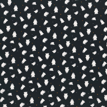 Seasonal Basics GC772-BLACK Glow in the Dark Ghosts by Christopher Thompson for Riley Blake Designs