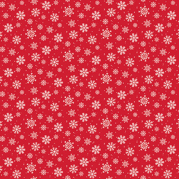 Seasonal Basics C773-RED Snowflakes by Christopher Thompson for Riley Blake Designs, Image