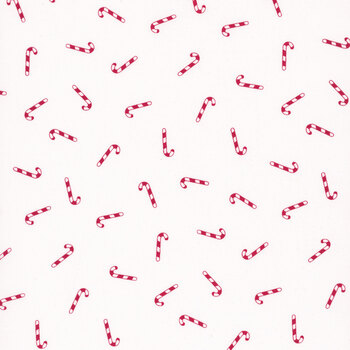Seasonal Basics C774-WHITE Candy Canes by Christopher Thompson for Riley Blake Designs