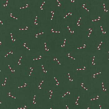 Seasonal Basics C774-GREEN Candy Canes by Christopher Thompson for Riley Blake Designs