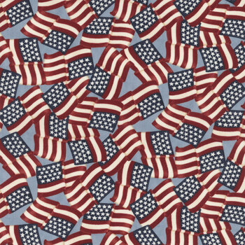 America 250 Years 56180-16 Steel Blue by Deb Strain for Moda Fabrics, Image