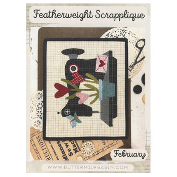 Vintage Featherweight Sewing Machine Scrapplique - February Pattern, Image