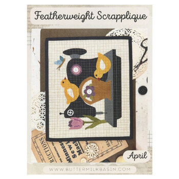 Vintage Featherweight Sewing Machine Scrapplique - April Pattern, Image