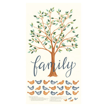 Family Tree 56166-11 Panel Warm White by Deb Strain for Moda Fabrics, Image