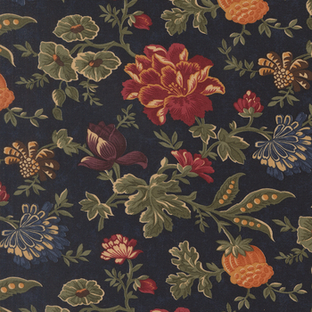 Quail Run 9830-14 Indigo by Kansas Troubles Quilters for Moda Fabrics, Image