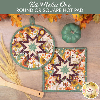  Folded Star Hot Pad Kit - The Awe of Autumn - Round OR Square - Cream, Image