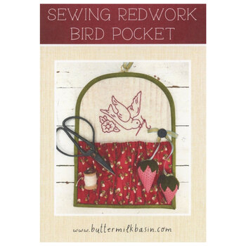 Sewing Redwork Bird Pocket Pattern, Image