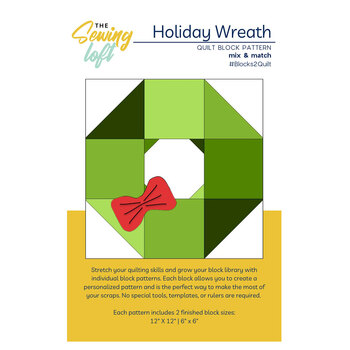 Holiday Wreath - Quilt Block Pattern , Image