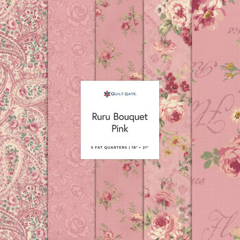 Ruru Bouquet  5 FQ Set - Pink by Quilt Gate, Image