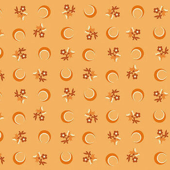 Nightfall A-10204-O Orange Flower Moon by Andover Fabrics, Image