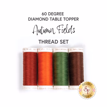  60 Degree Diamond Table Topper - Autumn Fields - 4pc Appliqué Thread Set, Image