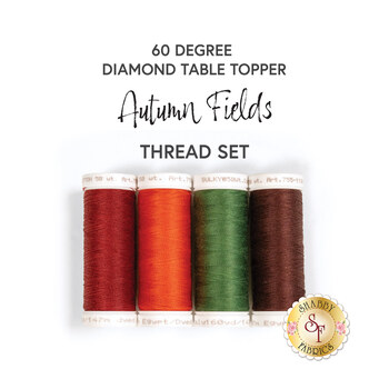  60 Degree Diamond Table Topper - Autumn Fields - 4pc Appliqué Thread Set, Image