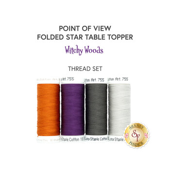  Point of View Folded Star Table Topper - Witchy Woods - 4pc Thread Set, Image