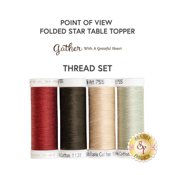  Point of View Folded Star Table Topper - Gather With A Grateful Heart - 4pc Thread Set, Image