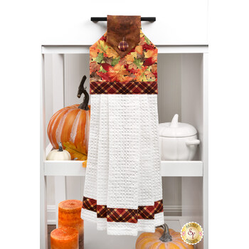  Hanging Towel Precut Kit - Gather With A Grateful Heart - Leaves, Image