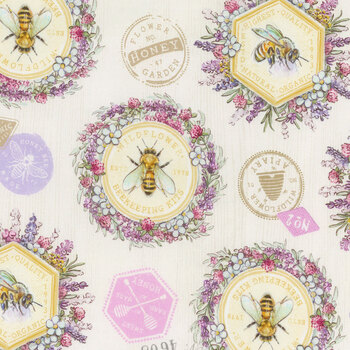 Sweet Honey Bee W115-003-024 Multi Medallions by Chad Barrett for White Owl Textiles, Image