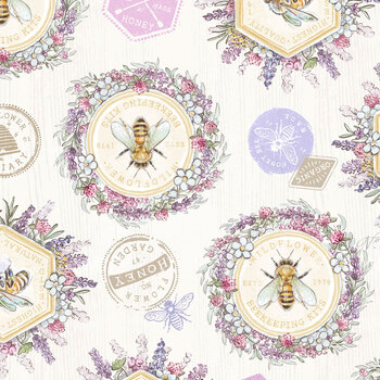 Sweet Honey Bee W115-003-024 Medallions by Chad Barrett for White Owl Textiles, Image