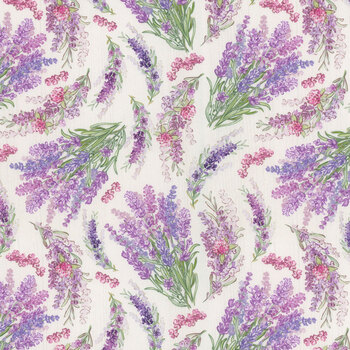 Sweet Honey Bee W115-005-046 Cream Lavender by Chad Barrett for White Owl Textiles, Image