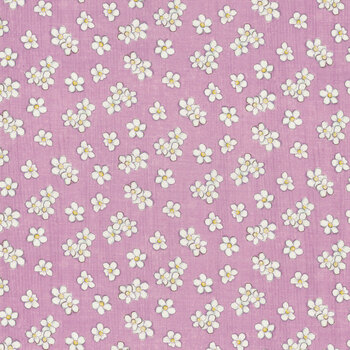 Sweet Honey Bee W115-007-102 Purple White Floral Toss by Chad Barrett for White Owl Textiles, Image