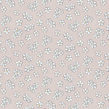 Sweet Honey Bee W115-007-705 White Floral Toss by Chad Barrett for White Owl Textiles, Image