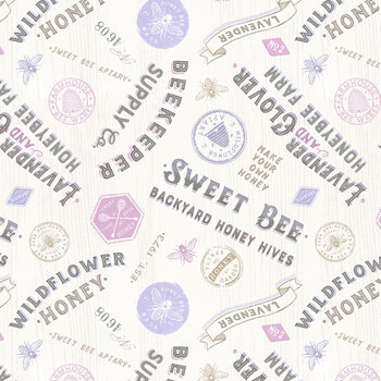 Sweet Honey Bee W115-008-024 Titles & Labels by Chad Barrett for White Owl Textiles, Image