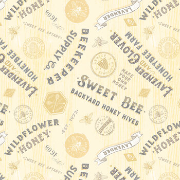 Sweet Honey Bee W115-008-272 Titles & Labels by Chad Barrett for White Owl Textiles, Image