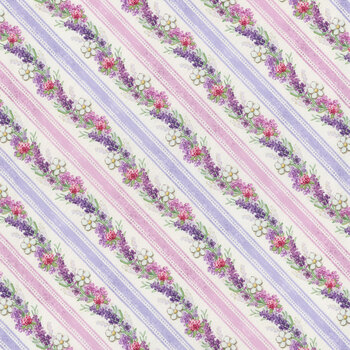 Sweet Honey Bee W115-010-041 Purple Ticking Stripe by Chad Barrett for White Owl Textiles, Image