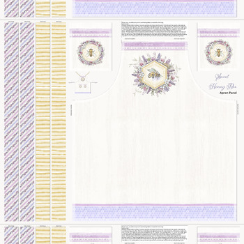 Sweet Honey Bee W115-001-024 Panel by Chad Barrett for White Owl Textiles, Image