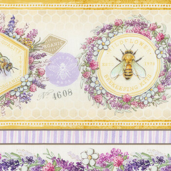 Sweet Honey Bee W115-002-024 Border Stripe by Chad Barrett for White Owl Textiles, Image