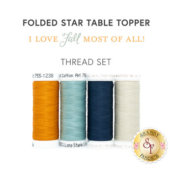  Folded Star Table Topper - I Love Fall Most Of All - 4pc Thread Set, Image