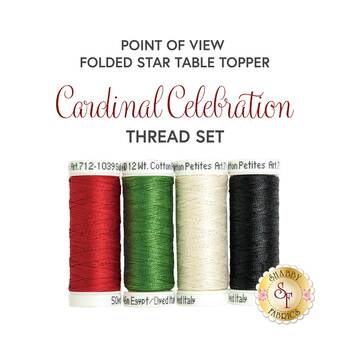  Point of View Folded Star Table Topper - Cardinal Celebration - 4pc Thread Set, Image