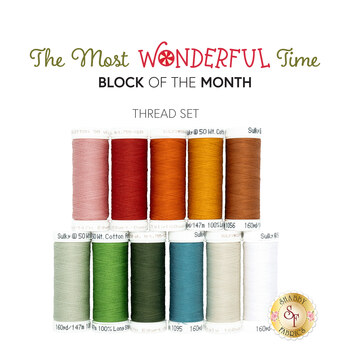  The Most Wonderful Time BOM - 11pc Appliqué Thread Set - RESERVE, Image